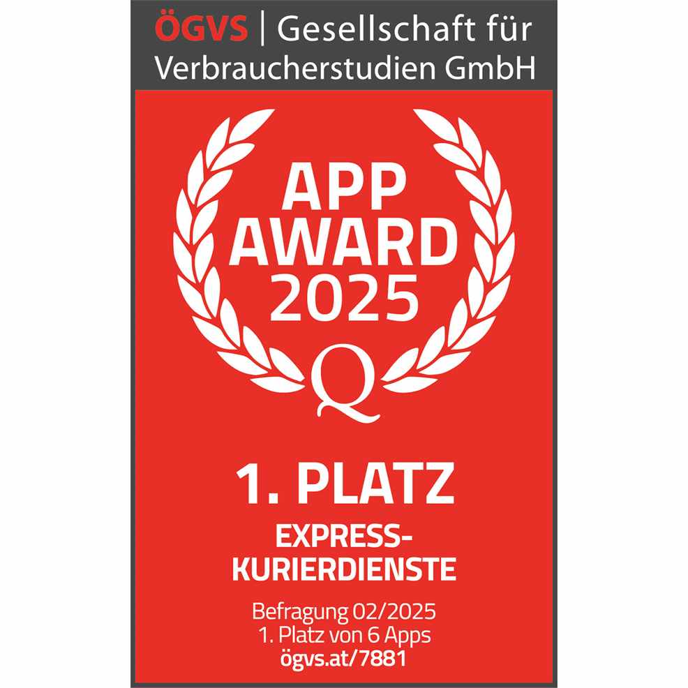 Rote Plakette zum App Award 2025.
